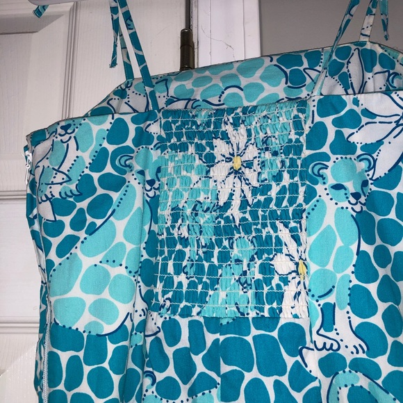 Vintage Lilly Pulitzer blue leopard flower dress, size 4 - Picture 3 of 8